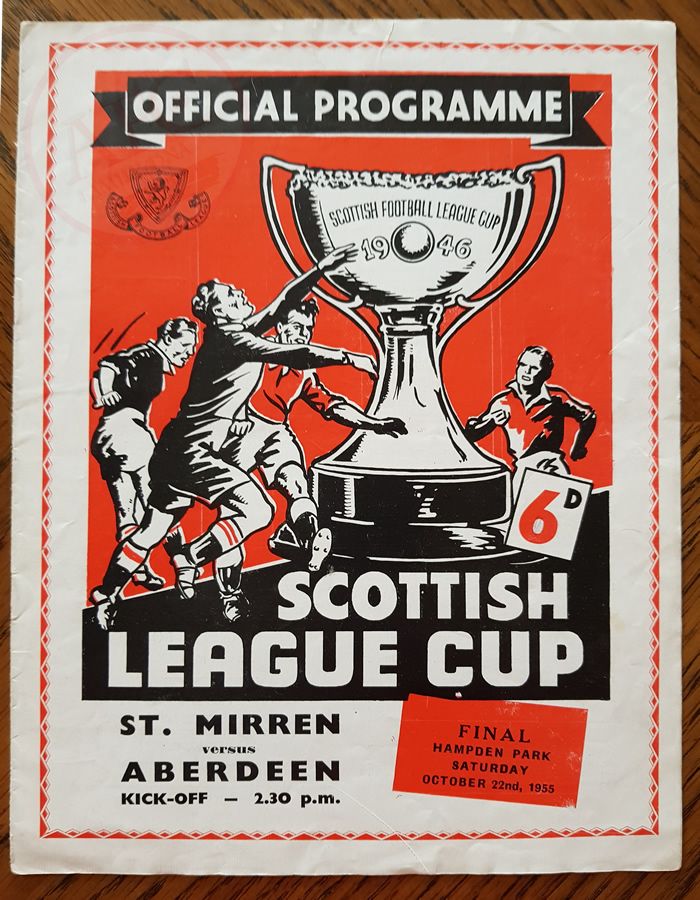 Aberdeen 2 v 1 St Mirren 22 Oct 1955, programme.