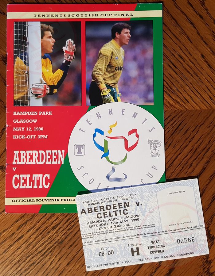 Aberdeen v Celtic 12 May 1990, programme & ticket.