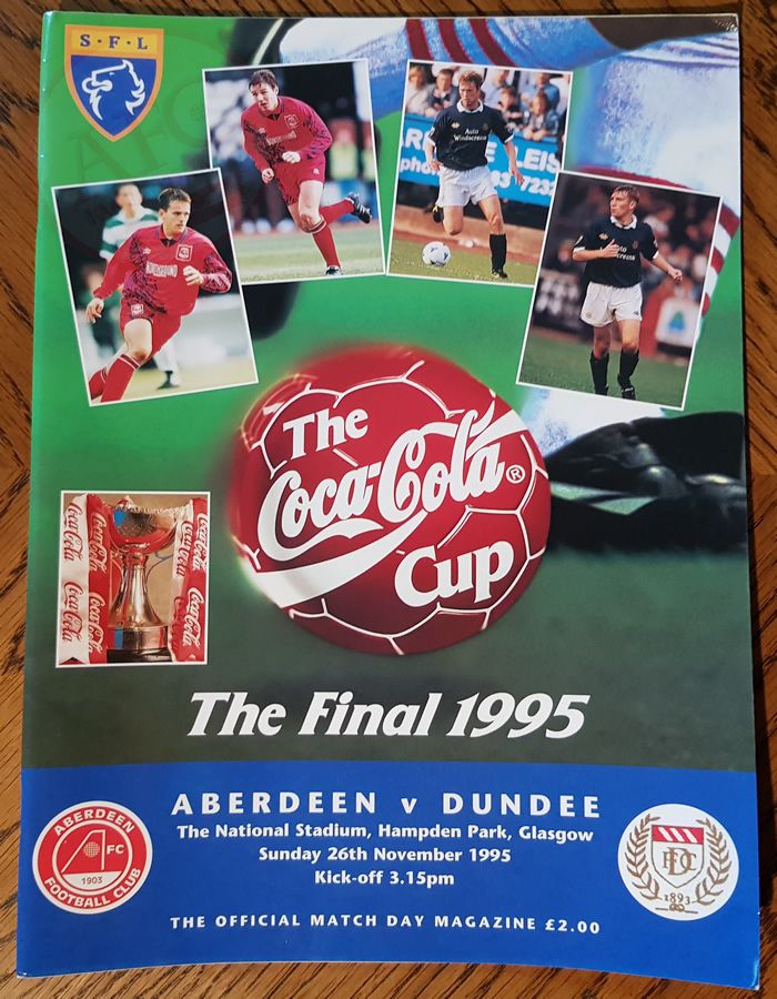 Aberdeen v Dundee 26 Nov 1995, programme.