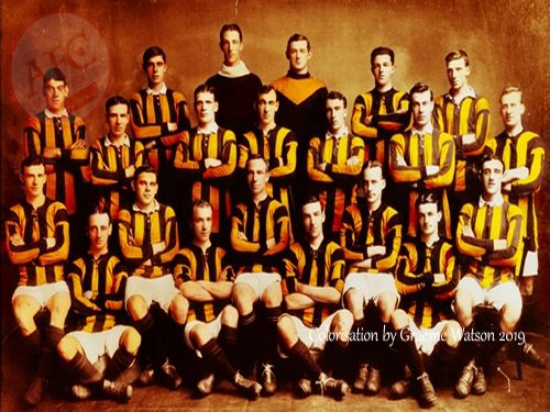 Aberdeen Football Club 1912-13 Team Photo - original B&W picture - No copyright - attached - Colorisation by Graeme Watson 2018