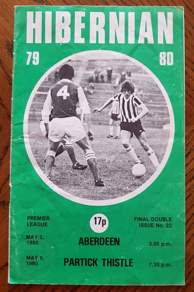 Hibs v Aberdeen 03 May 1980, programme