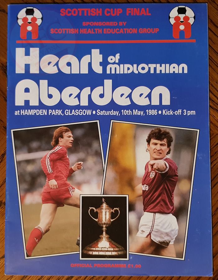 Aberdeen v Hearts 10 May 1986, programme.