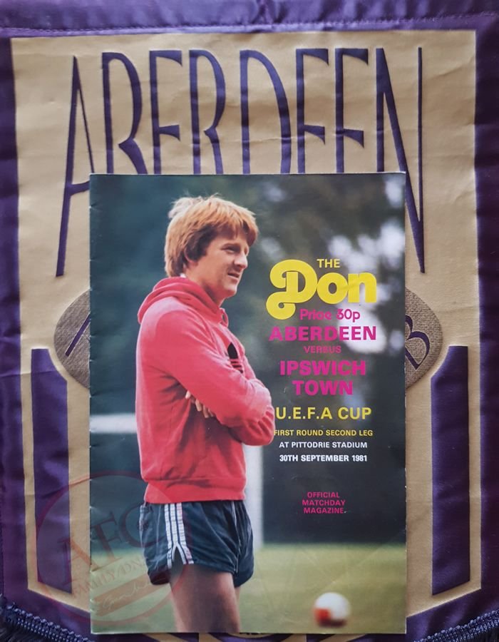 Aberdeen v Ipswich Town 30 Sep 1981, programme