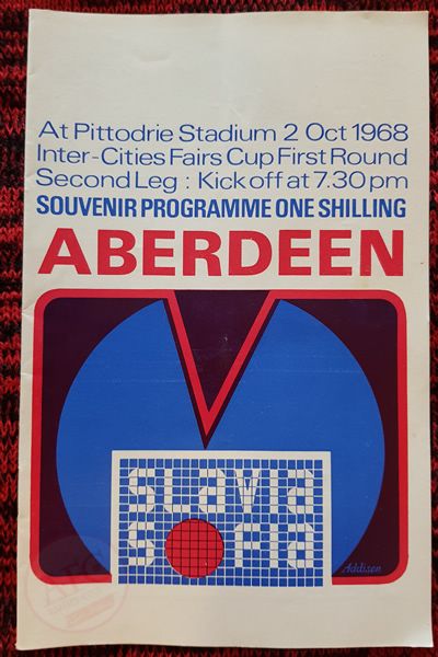 From Graeme Watson's personal collection - Aberdeen v Slavia Sofia 17 Sep 1968, programme