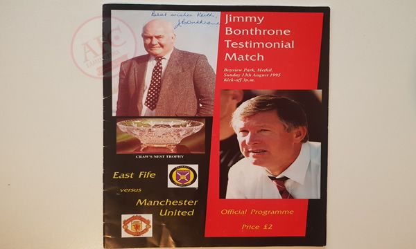 From Graeme Watson's personal collection, Jimmy Bonthrone 30 years Testimonial Programme, signed.