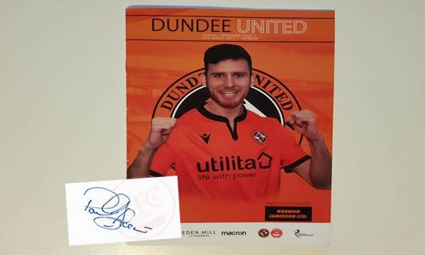 Dundee United v Aberdeen 20 March 2021, first match programme and autographed - Copyright © 2021 Graeme Watson.