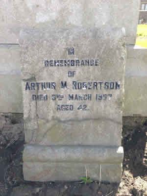Arthur M. Robertson's grave - Courtesy of The Robertson Family