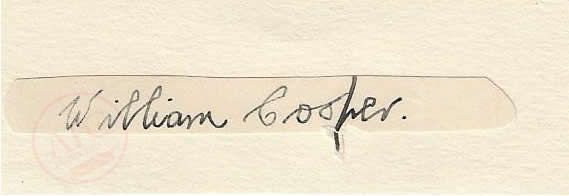 From Graeme Watson's personal collection, William Cooper autograph.