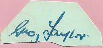 From Graeme Watson's personal collection, George Taylor autograph.