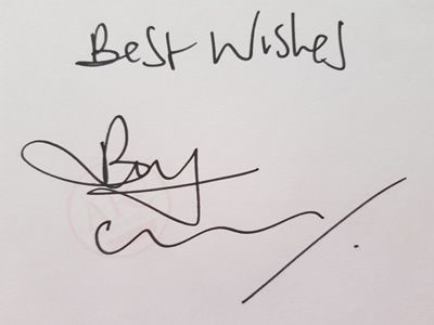 From Graeme Watson's personal collection, Bryan Gunn autograph.