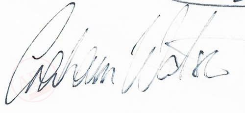 From Graeme Watson's personal collection, Graham Watson autograph.
