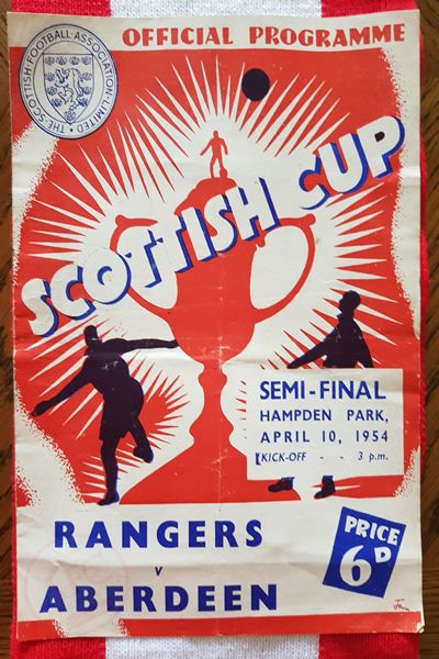 Aberdeen 6 v 0 Rangers 10 Apr 1954, programme.