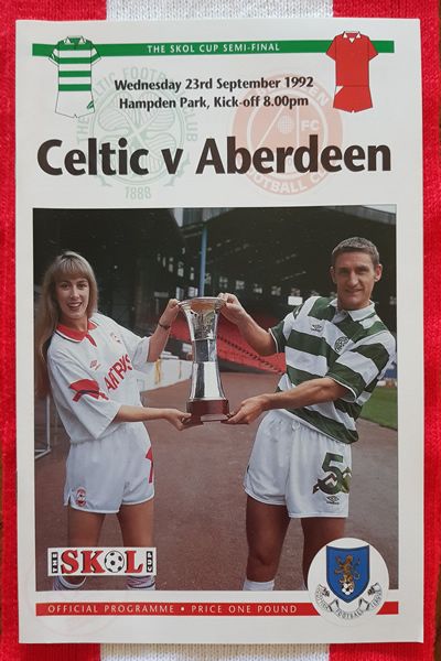 From Graeme Watson's personal collection - Aberdeen v Celtic 23 Sep 1992, programme