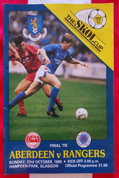 From Graeme Watson's personal collection - Aberdeen v Rangers 23 Oct 1988, programme