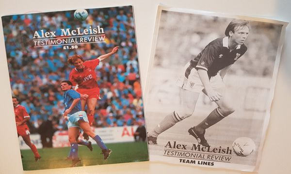 From Graeme Watson's personal collection, Alex McLeish Testimonial Souvenir Brochure and Team Lines.