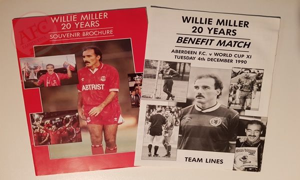 From Graeme Watson's personal collection, Willie Miller Testimonial Souvenir Brochure and Team Lines.