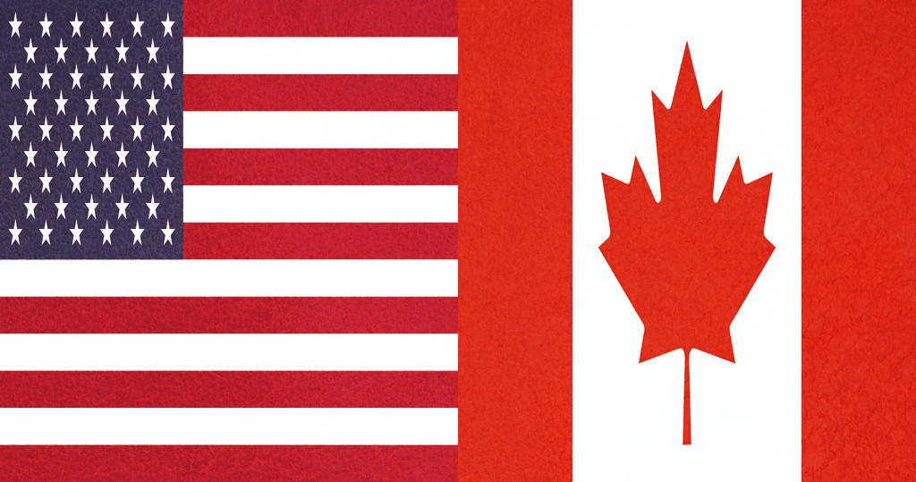 Flag of the United States and Canada - in the public domain