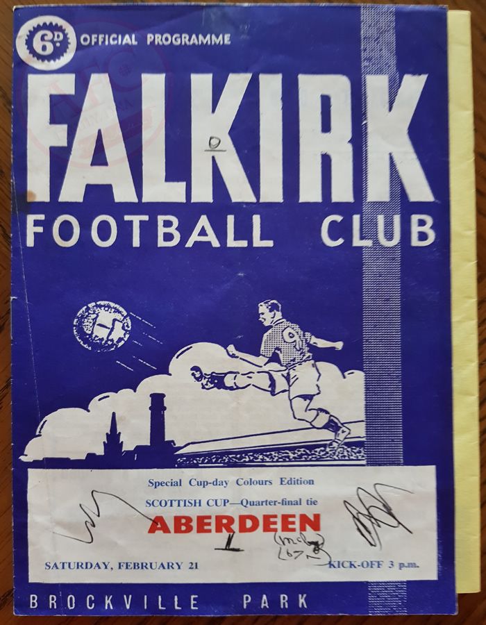 Falkirk v Aberdeen 21 Febuary 1970, programme