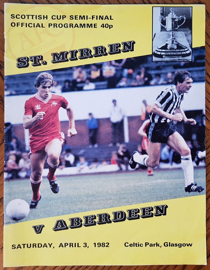 Aberdeen v St Mirren 03 Apr 1982, programme