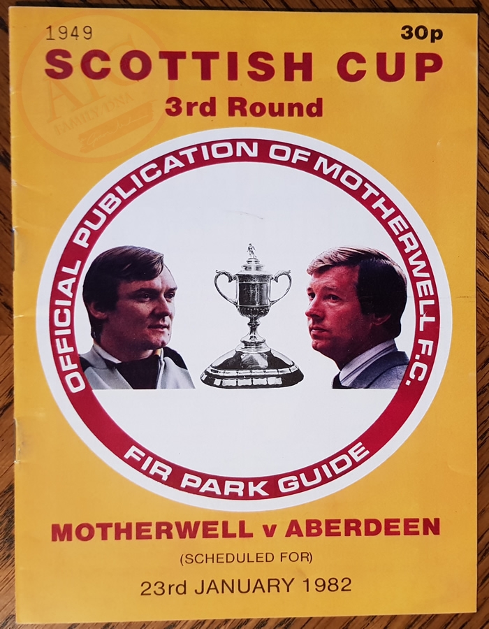 Motherwell v Aberdeen 23 January 1982, programme