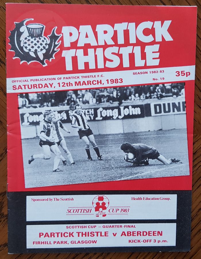 Partick Thistle v Aberdeen 12 March 1983, programme