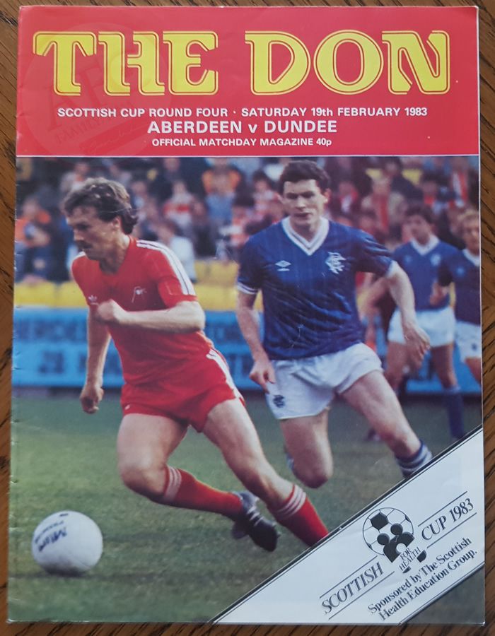 Aberdeen v Dundee 19 Febuary 1983, programme