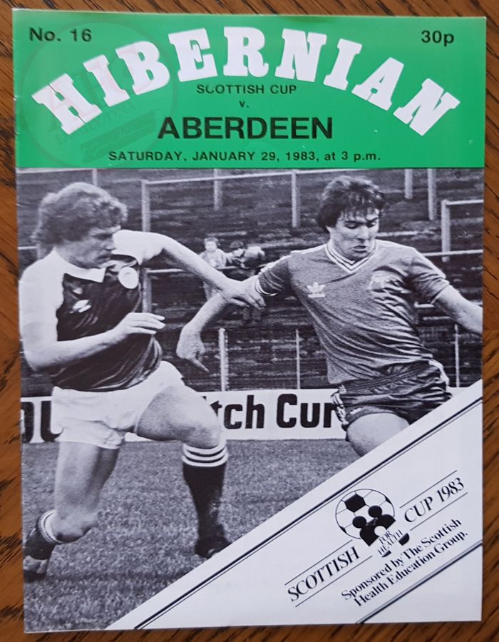 Hibernian v Aberdeen 29 January 1983, programme