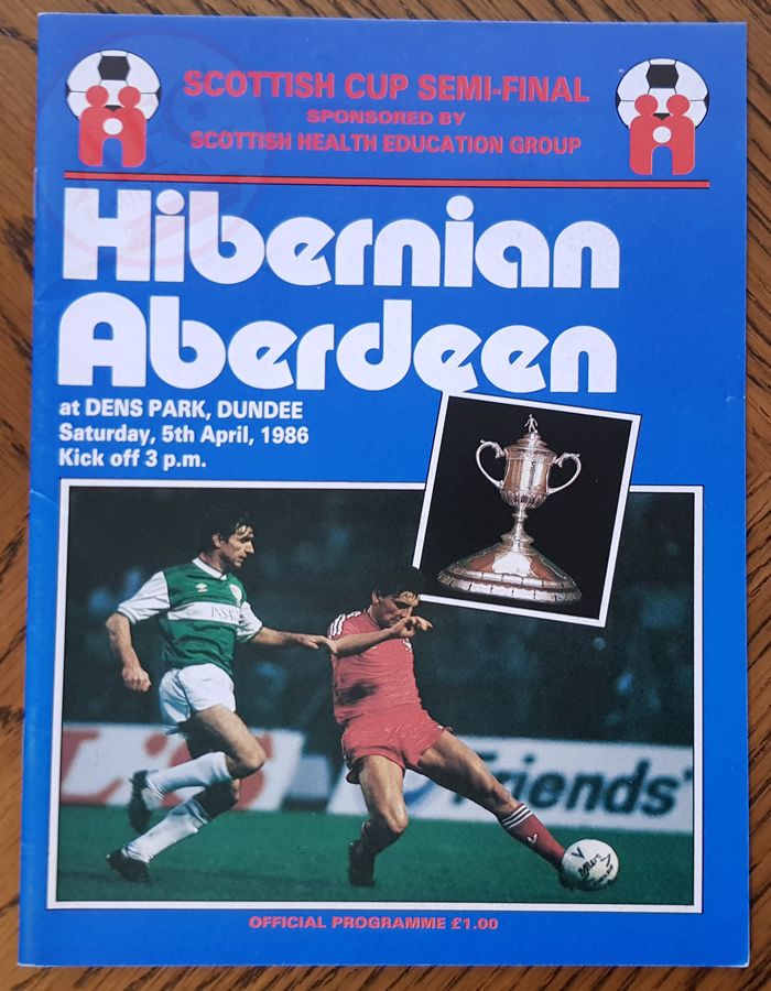 Aberdeen v Hibernian 05 April 1986, programme