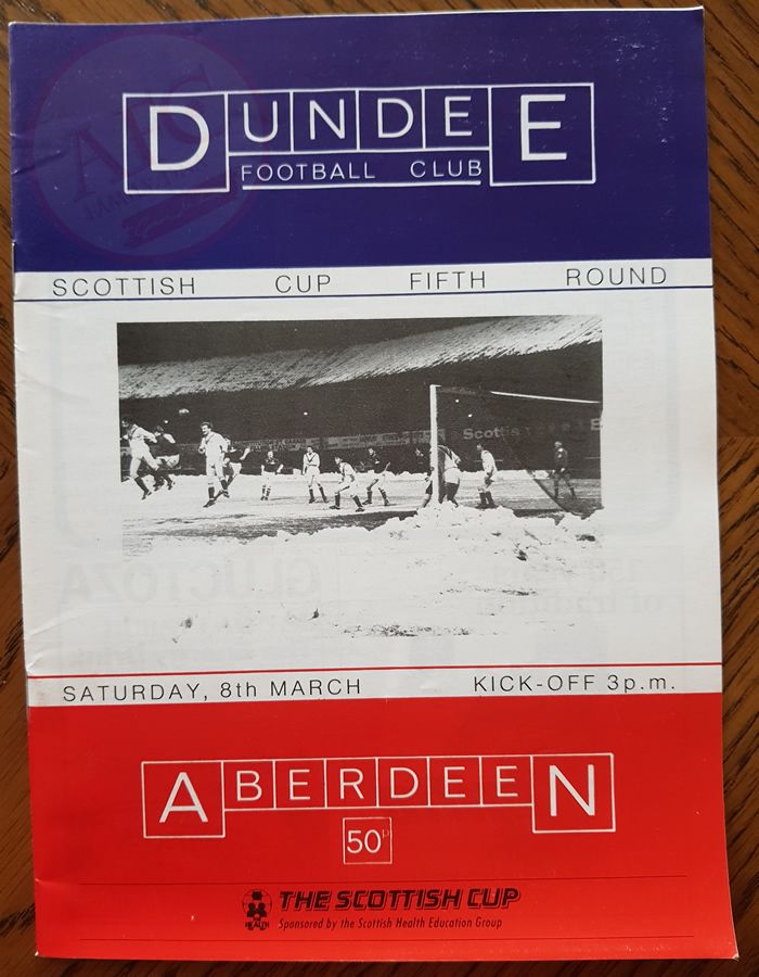 Dundee v Aberdeen 08 March 1986, programme