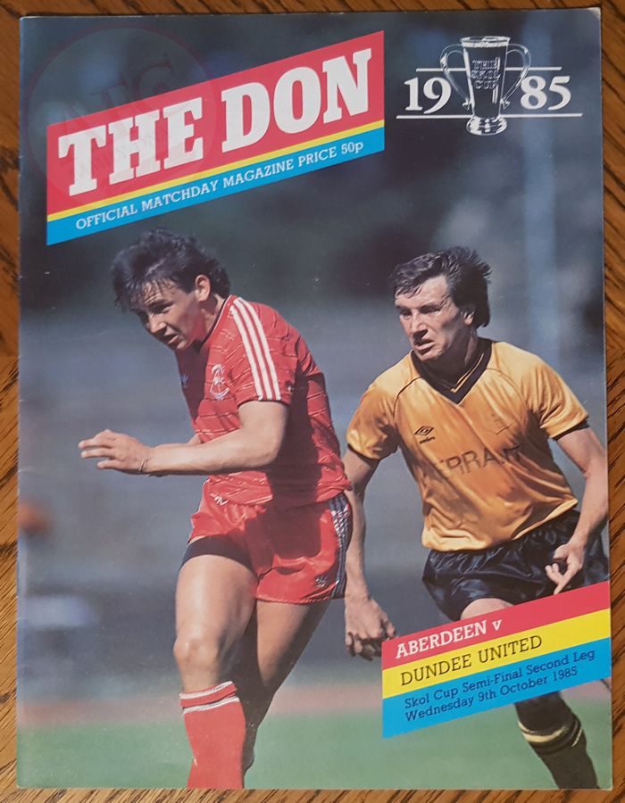 Aberdeen v Dundee United 09 October 1985, programme