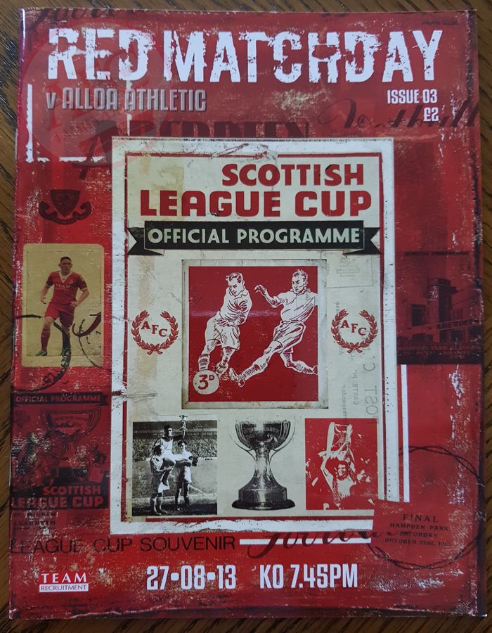 Aberdeen v Alloa Athletic 27 August 2013, programme